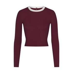 SKIMS RINGER LONG SLEEVE CROP TOP